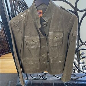Tory Burch Olive Leather Jacket